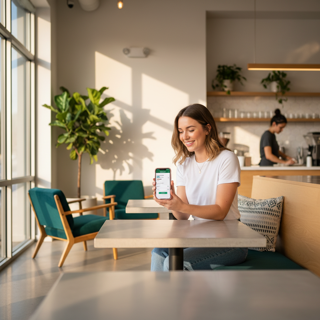 Woman booking a healthcare appointment on her phone